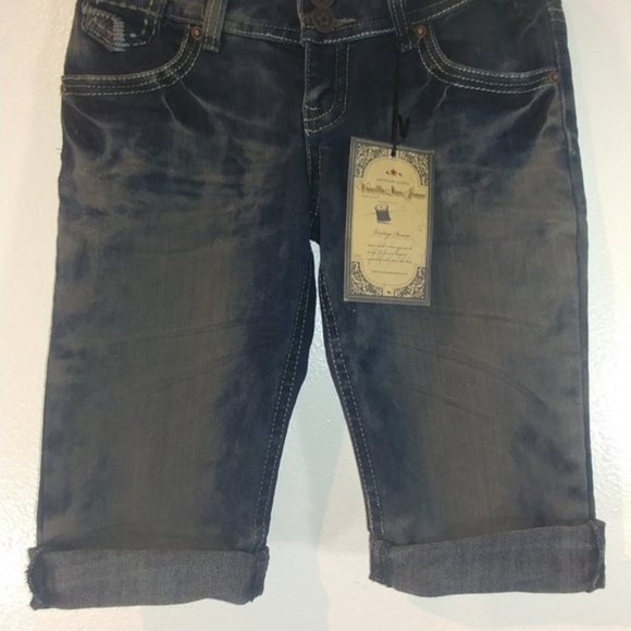 NWT  Vanilla Star whitewashed jeans capris   Sz 7 - Picture 2 of 13